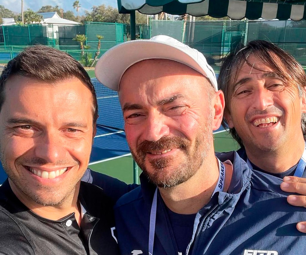Davide Spadoni with Donato Campagnoli and Aldo Russo on court