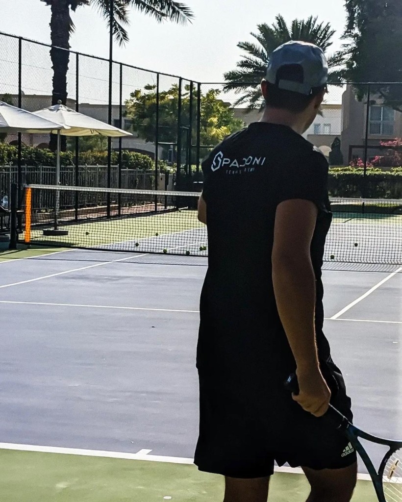 Davide Spadoni on court — Spadoni Tennis Academy